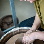 Carla Murdoch at work in her studio 2019